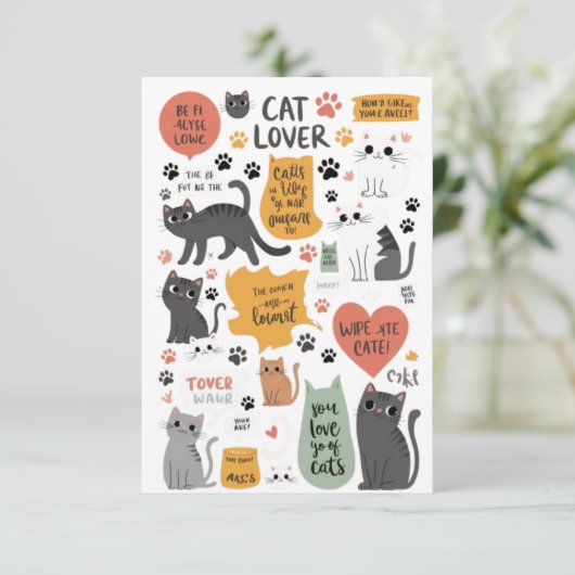 Cats Lover T-Shirt – Cute & Funny Cat Lover Shirt (Standing Front)