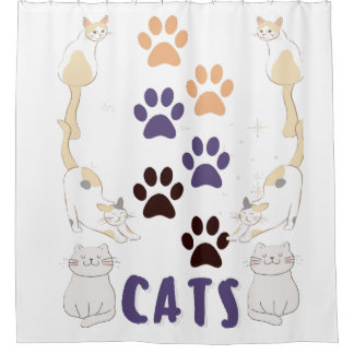 cats lovers shower curtain