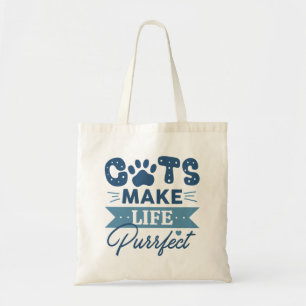 Cats Make Life Purrfect Tote Bag