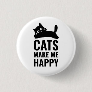 Cats make me happy button