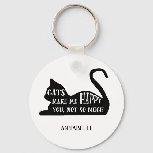 Cats make me happy you not so much keychain