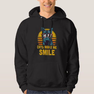 Cats Make Me Smile Motivational Quote Cat Mom Insp Hoodie