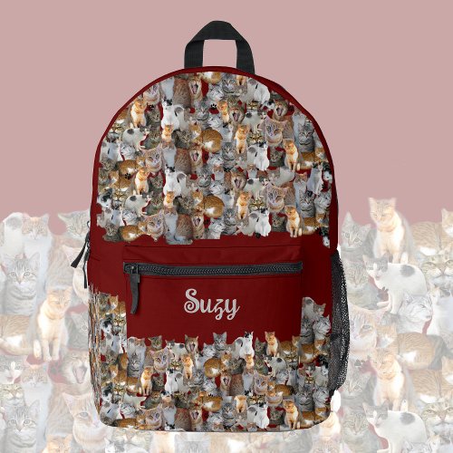 Cats meeting point _ cute personalizable  printed backpack