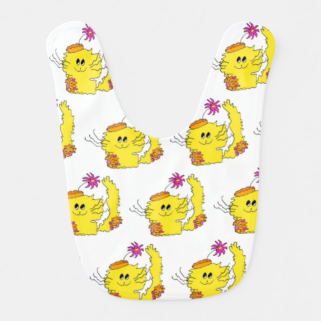 Cat's Meow baby bub Baby Bib (Front)