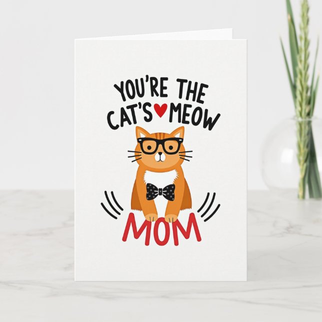 Cats Meow Best Mom Illustration Card (Front)