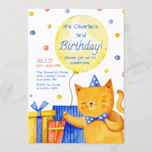 Cat's Meow Birthday Party Invitation