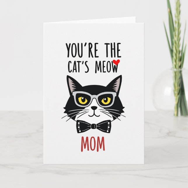 Cats Meow Great Mom Greeting Card (Front)