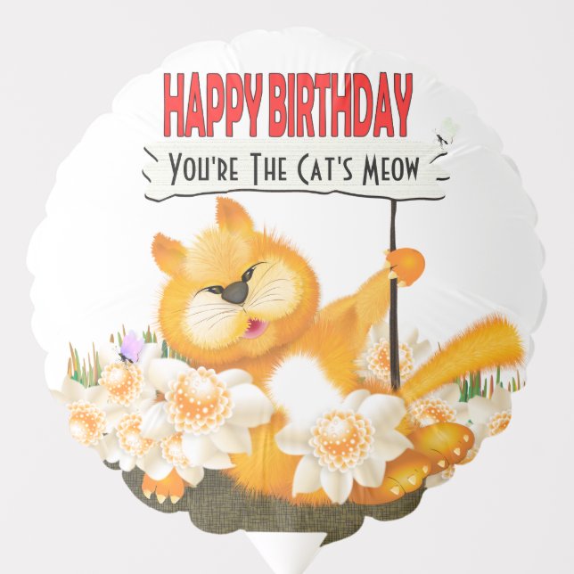 Cats Meow Happy Birthday Balloon (Front)