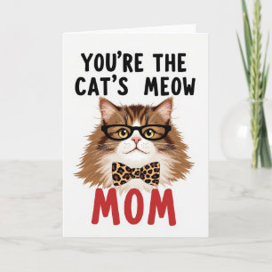 Cats Meow Mom Illustration Card