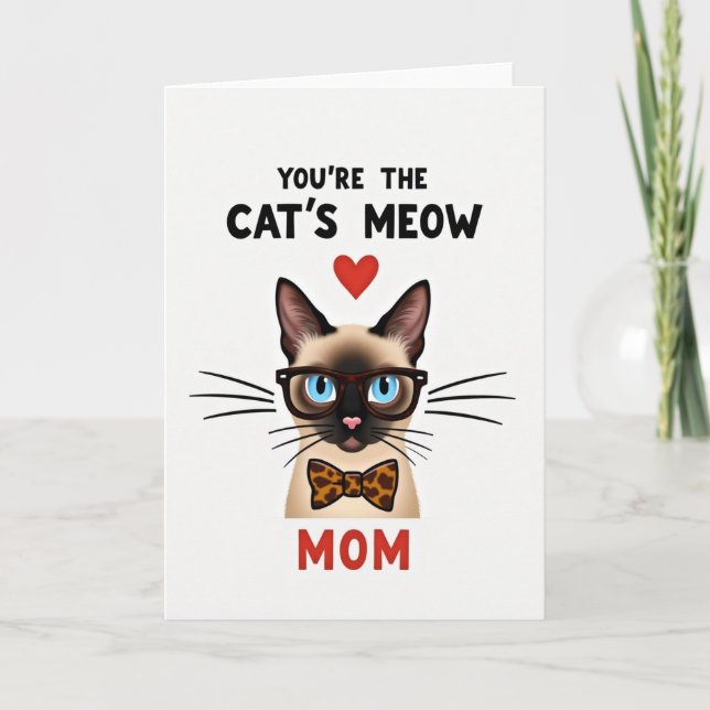 Cats Meow Mom Mothers Day Card (Front)