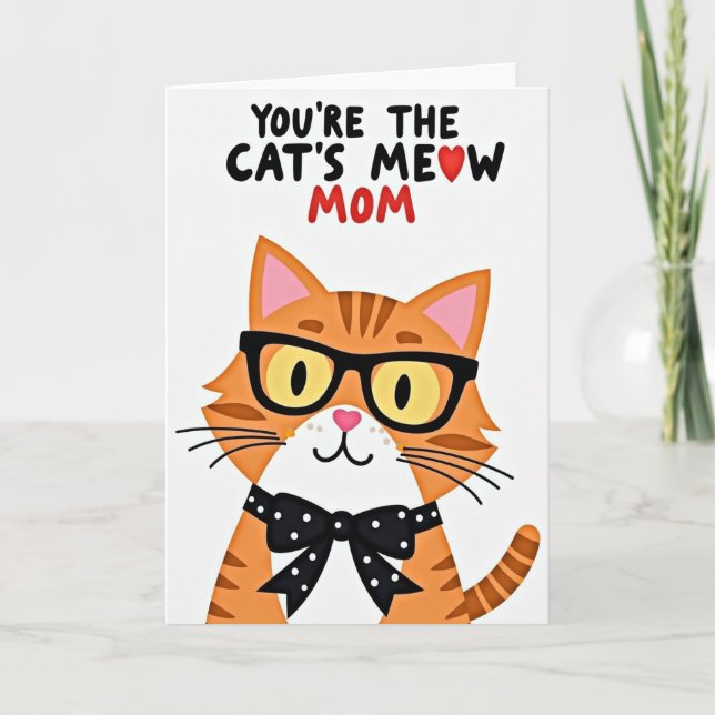 Cats Meow Moms Day Heart Card (Front)