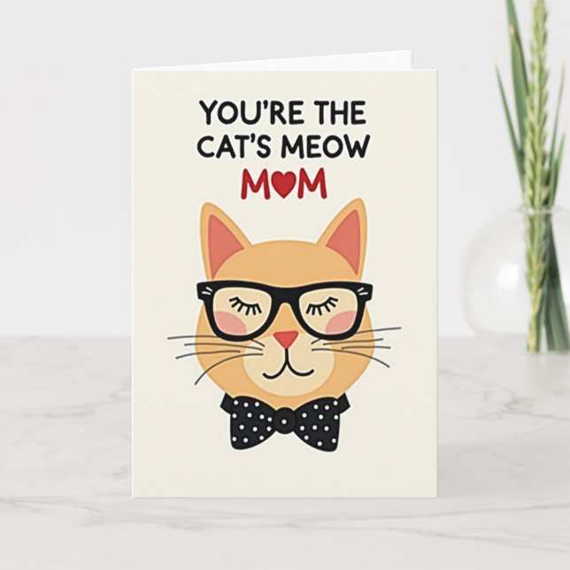 Cats Meow Moms Day Message Card (Front)