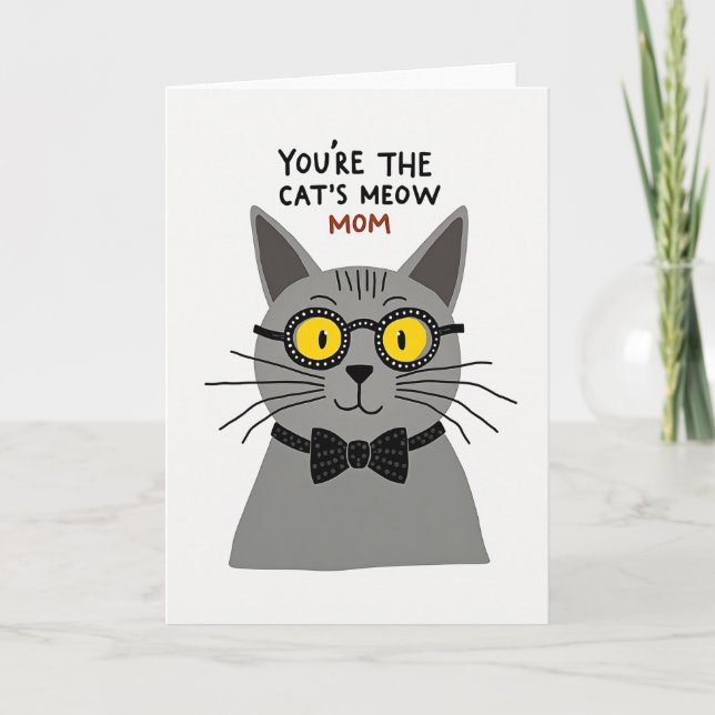 Cats Meow Moms Illustration Card (Front)