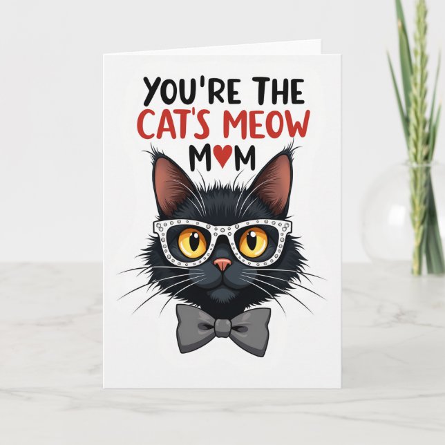 Cats Meow Mother Illustration Card (Front)