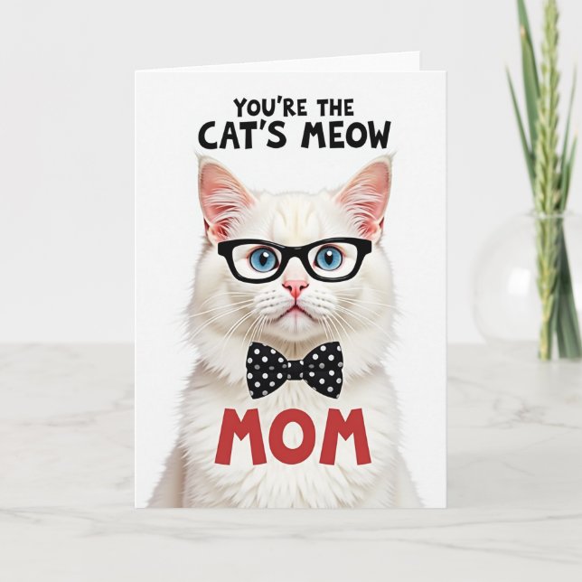 Cats Meow Mothers Day Mom Card (Front)