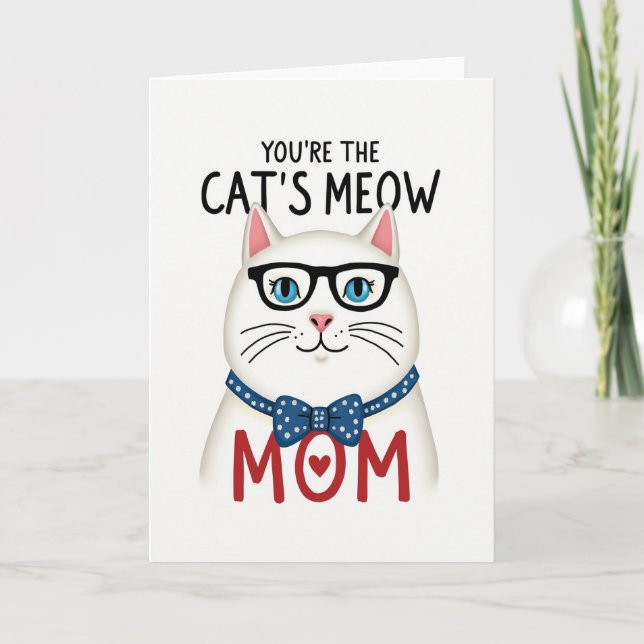 Cats Meow Mothers Day Mom Heart Card (Front)