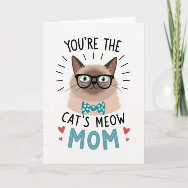 Cats Meow Mothers Day Mom Love Card (Front)