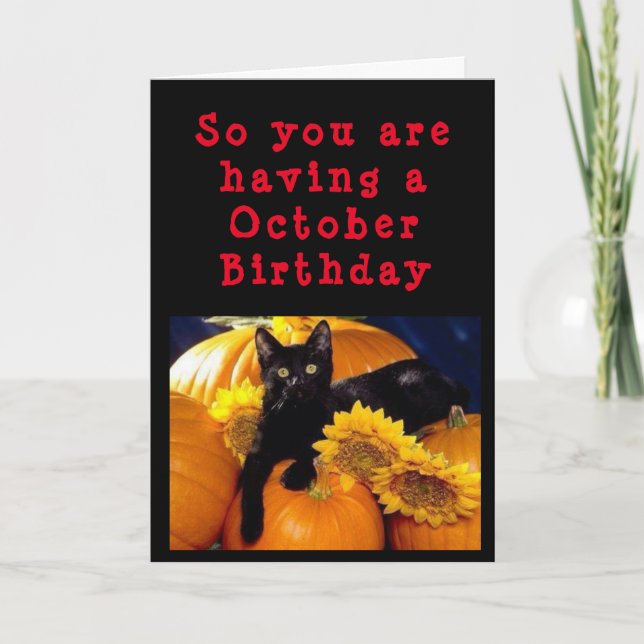 CAT'S MEOW SAY *HAPPY OCTOBER BIRTHDAY* CARD (Front)