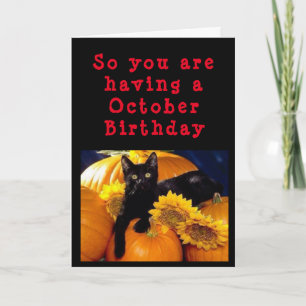 CAT'S MEOW SAY *HAPPY OCTOBER BIRTHDAY* CARD