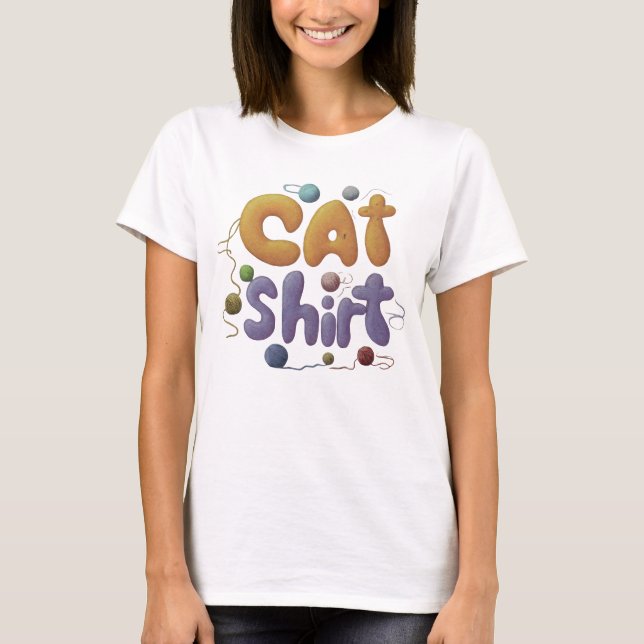 Cat's Meow T-Shirt: Purrfectly Simple Style T-Shirt (Front)