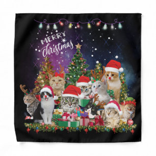 Cats Merry Christmas Light Bandana