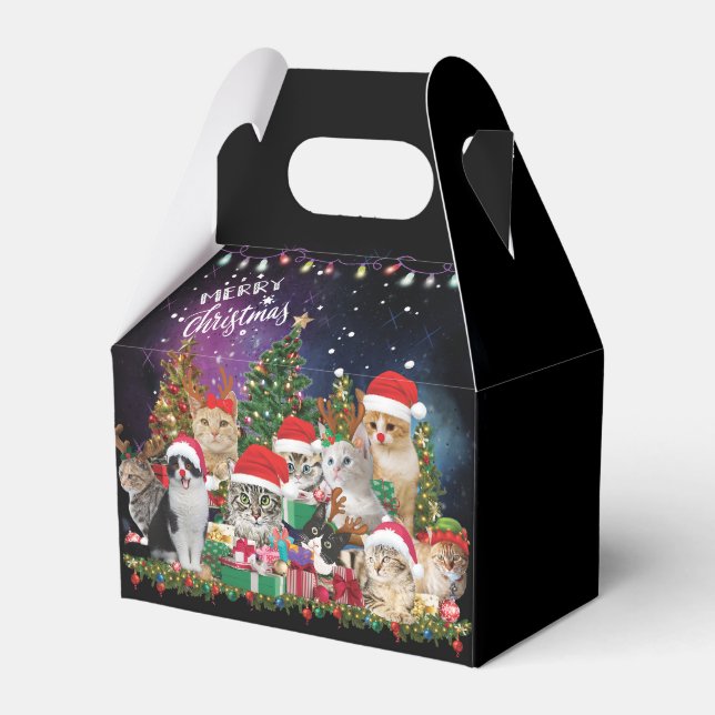 Cats Merry Christmas Light  Favor Boxes (Front Side)