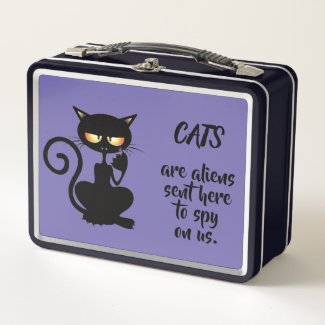 cats metal lunch box