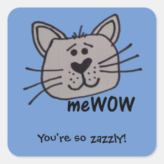 Cat's meWOW Customizable Good Job Sticker Square