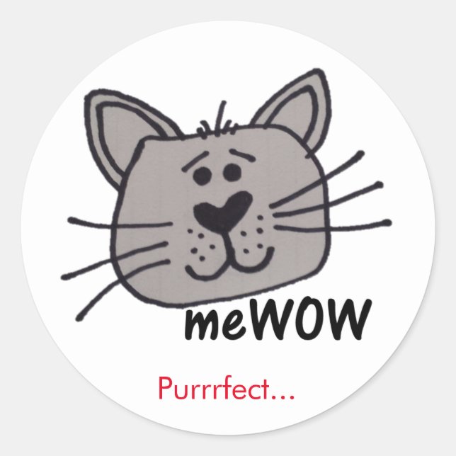 Cat's meWOW Good Job Reward Customizable Sticker (Front)