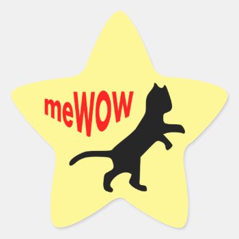 Cat's Mewow Star Great Job Sticker by datacats at Zazzle
