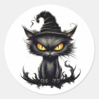 Cat's Midnight Reverie Classic Round Sticker