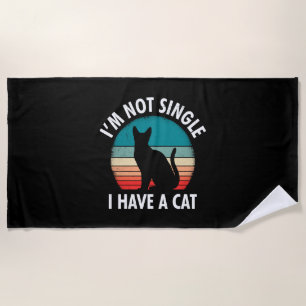 Cats mom I am not Single Women Beach Towel