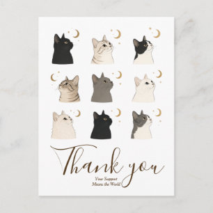 Cats Moon animal Lover Gift Celestial Postcard