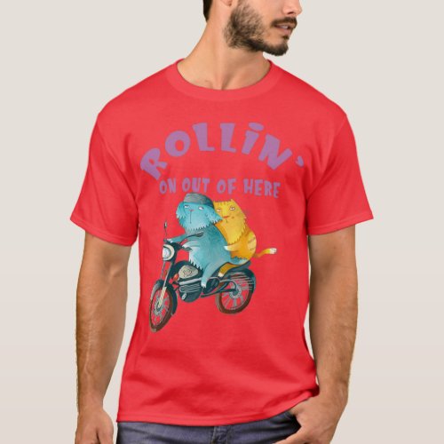 Cats motorcycle two cats riding motorcycle pearl p T_Shirt