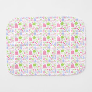 Cats Music and Food Burp Cloth