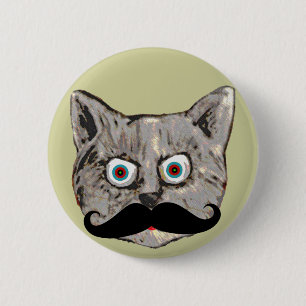 cat's mustache pinback button