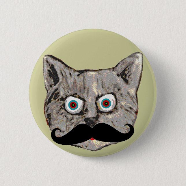 cat's mustache pinback button (Front)