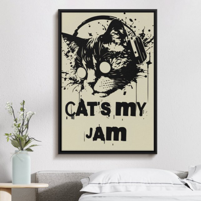 Cat's my jam, funny trendy cool music cat poster (Creator Uploaded)
