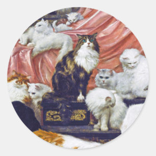 Cats (My Wife's Lovers), Carl Kahler Classic Round Sticker