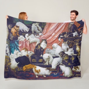 Cats (My Wife's Lovers), Carl Kahler Fleece Blanket