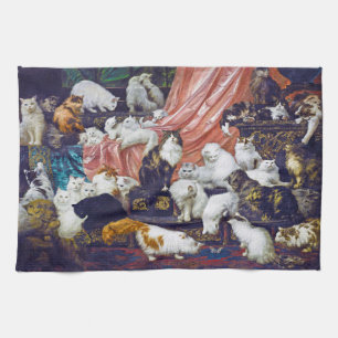 Cats (My Wife's Lovers), Carl Kahler Kitchen Towel