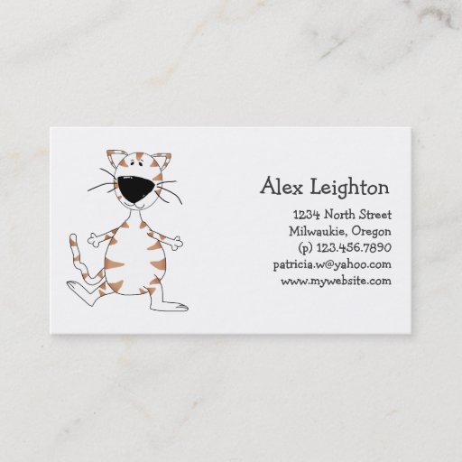 Customizable Cats 'n' Dogs · White Cat Business Cards