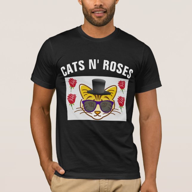 CATS N' ROSES CAT T-Shirts Tees (Front)