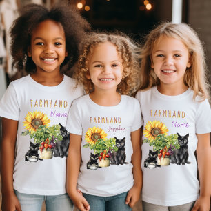 Cats n Veggies Farmhand Kids Personalized T-Shirt