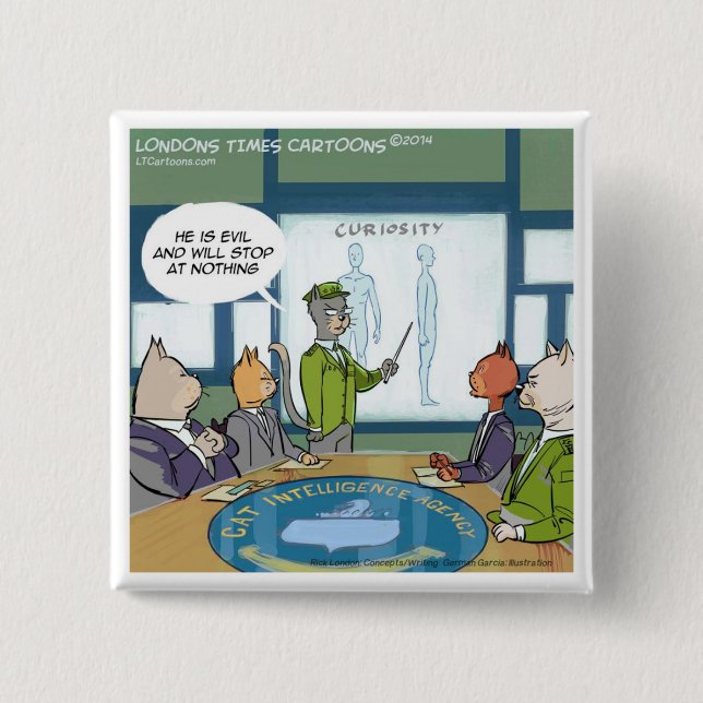 Cats Natural Enemy Funny Button (Front)