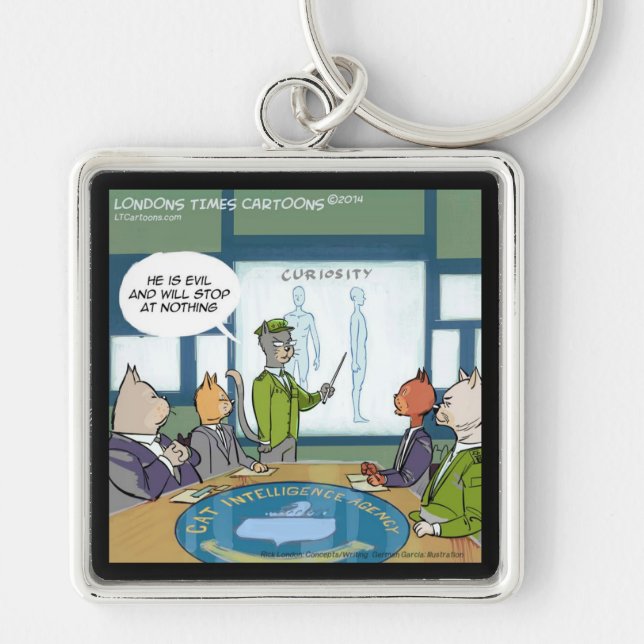 Cats Natural Enemy Funny Keychain (Front)