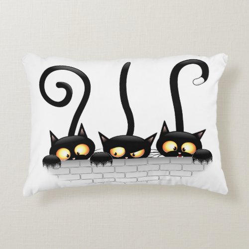 Cats Naughty Playful and Funny Characters Accent Pillow