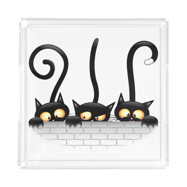Cats Naughty, Playful and Funny Characters Acrylic Tray (Front)