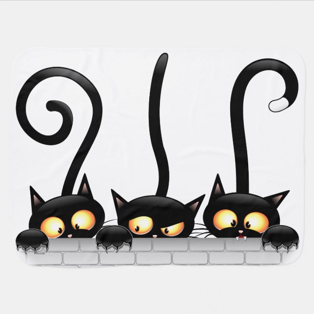 Cats Naughty, Playful and Funny Characters Baby Blanket (Horizontal)