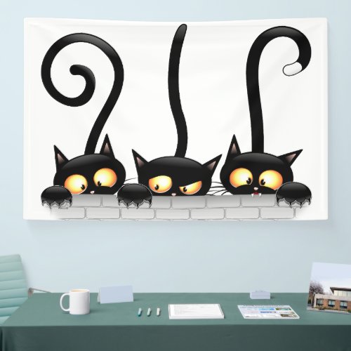 Cats Naughty Playful and Funny Characters Banner
